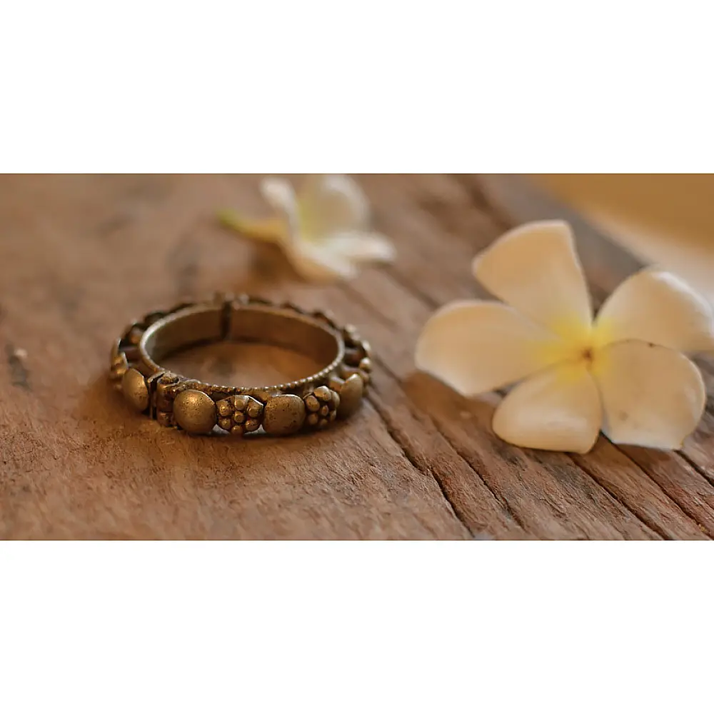 Kanupriya ~ White Metal Vintage Bangle 